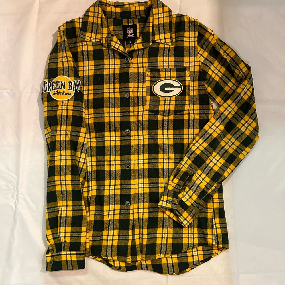 Women’s Packer’s Button Up Flannel, SMALL